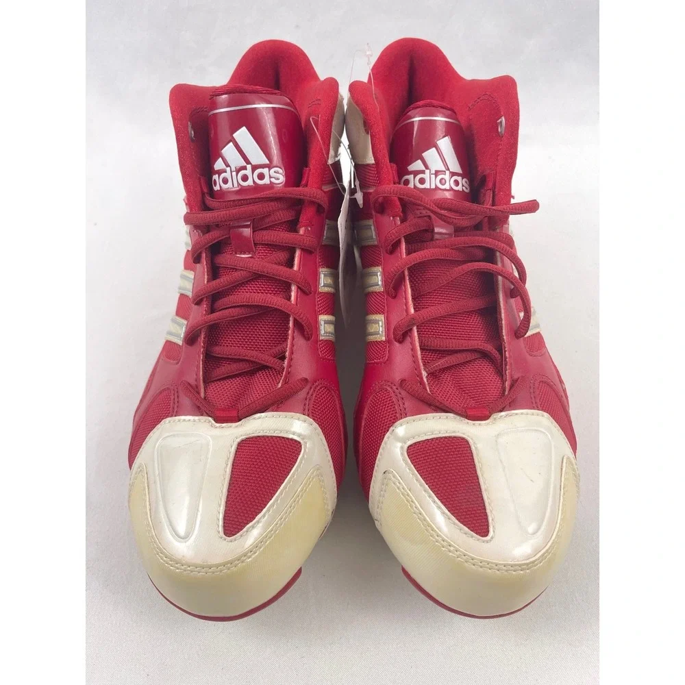 Adidas Scorch Destroy D Mi Red White Football Cleats Mens 9.5 Mid Top No spikes‎